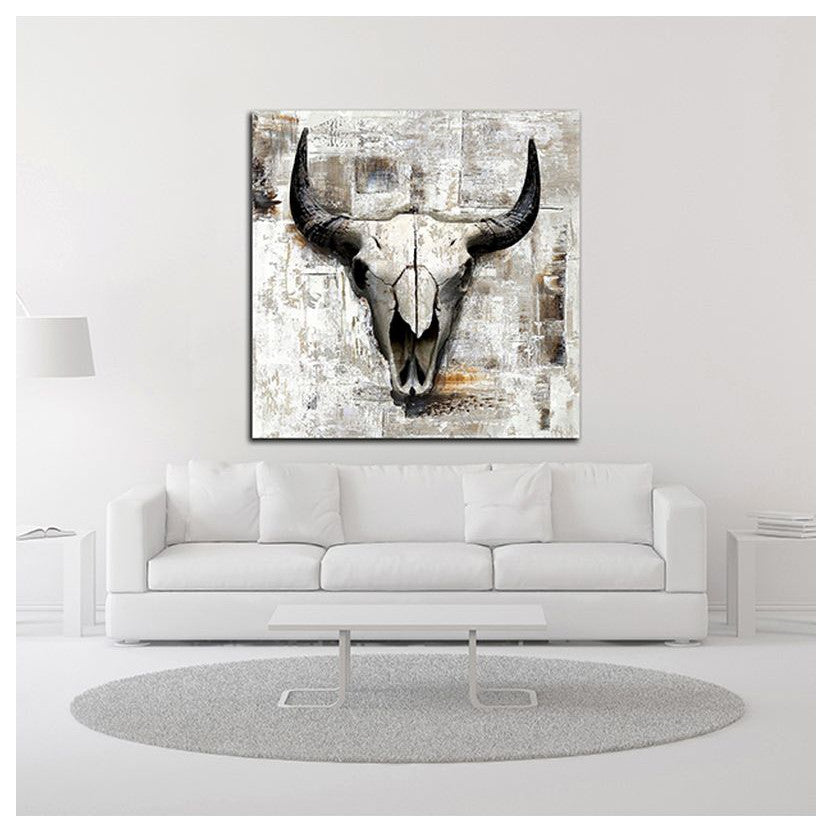 "White Cowskull" by GraphINC, Print on Canvas, 24"x24"