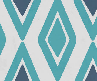 30x60" Diamond Jive 2, Geometric Print Beach Towel, Aqua
