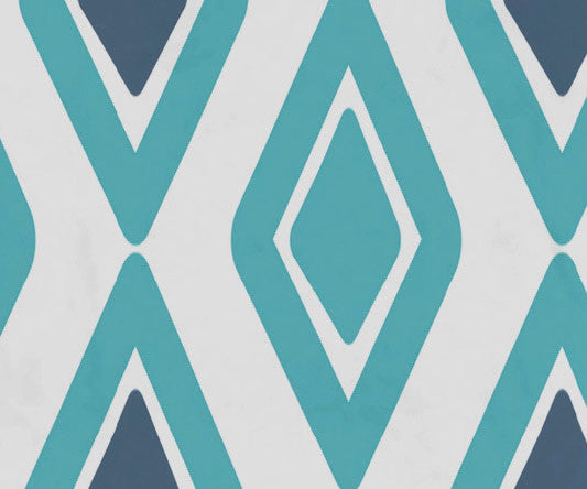 30x60" Diamond Jive 2, Geometric Print Beach Towel, Aqua