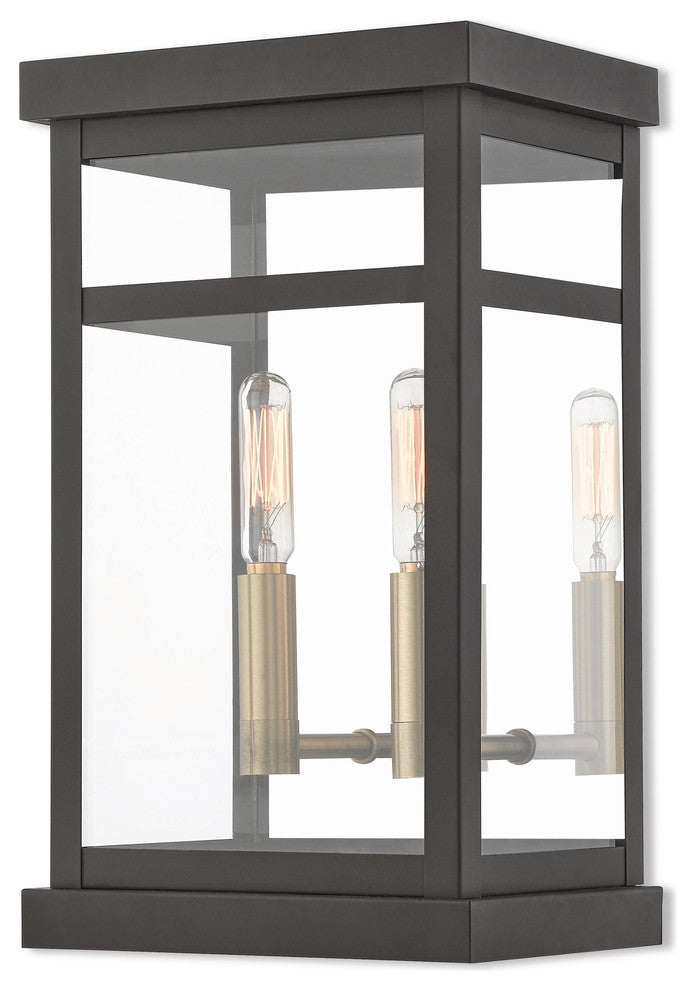 2 Light Outdoor Wall Lantern, Bronze