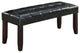 Benzara BM232883 Dining Bench, Faux Leather Upholstery and Chamfered Feet, Black