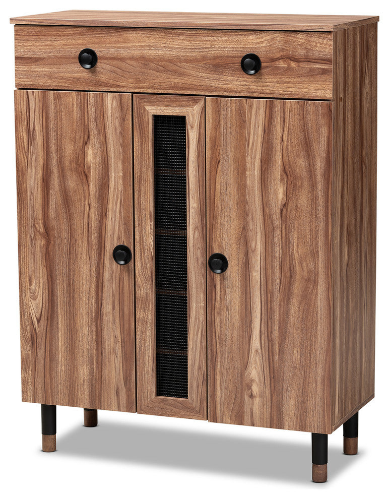 Valina Modern 2-Door Wood Entryway Shoe Storage Cabinet with Drawer