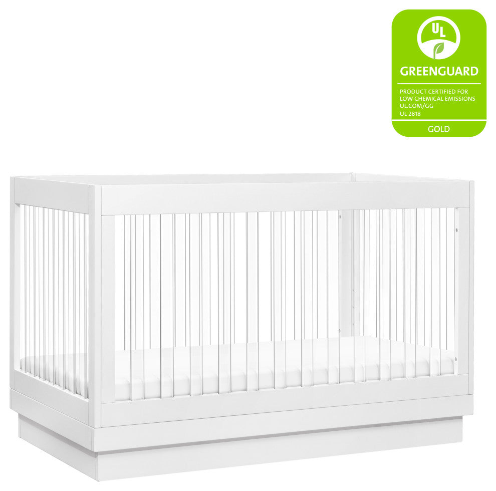 Harlow Acrylic 3-in-1 Convertible Crib With Toddler Bed Conversion Kit