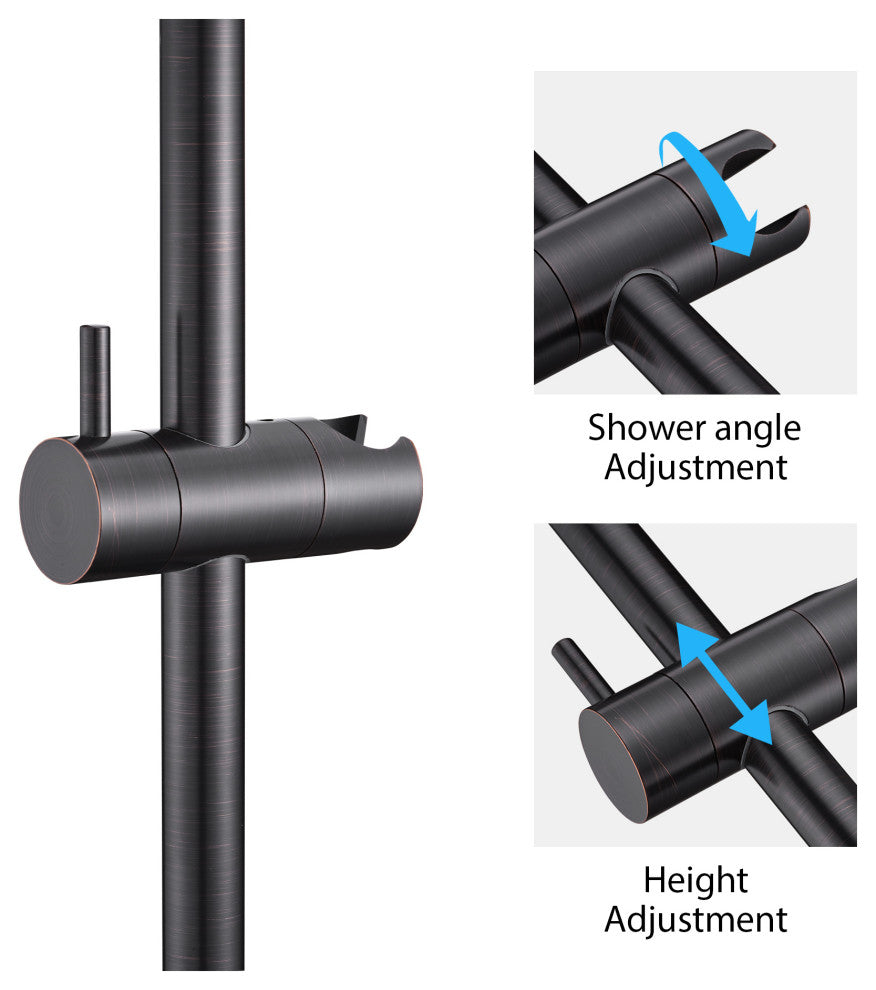 Luxier SB01-30 30" Adjustable Slide Bar for Handheld Showerheads, Oil Rubbed Bronze
