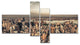 Manhattan Skyscrapers Aerial View, Modern Cityscape Canvas Art, 60"x32",4 panels