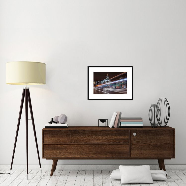 "Madrid Traffic" Framed Digital Print by Javier De La, 30x22"