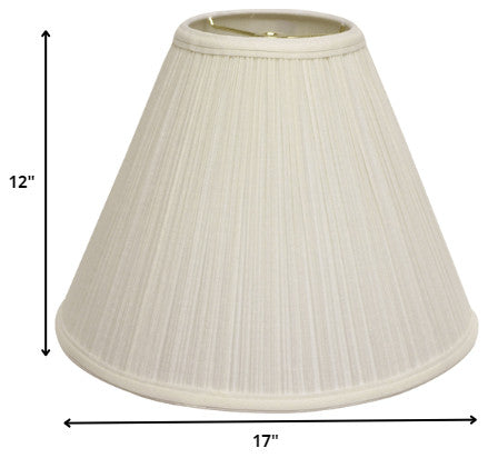 17" White Deep Cone Slanted Broadcloth Lampshade
