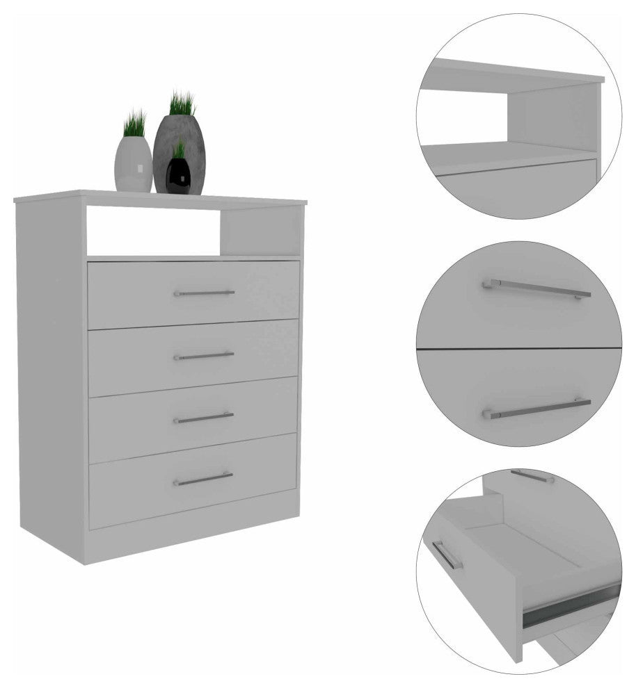 Athens, Dresser, With 4 Drawers, White