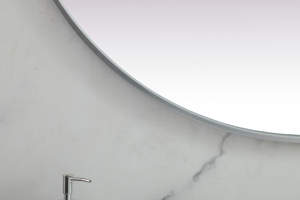 Elegant Lighting MR2A3672 Asha 36" W x 72" H Oval Framed Bathroom - Black