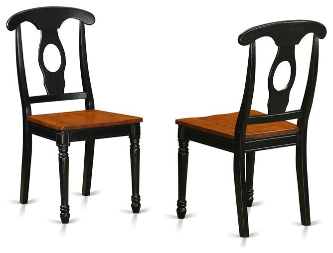 Cassidy Dining Table Set With Bench, Black and Cherry, 6 Pieces, Wood