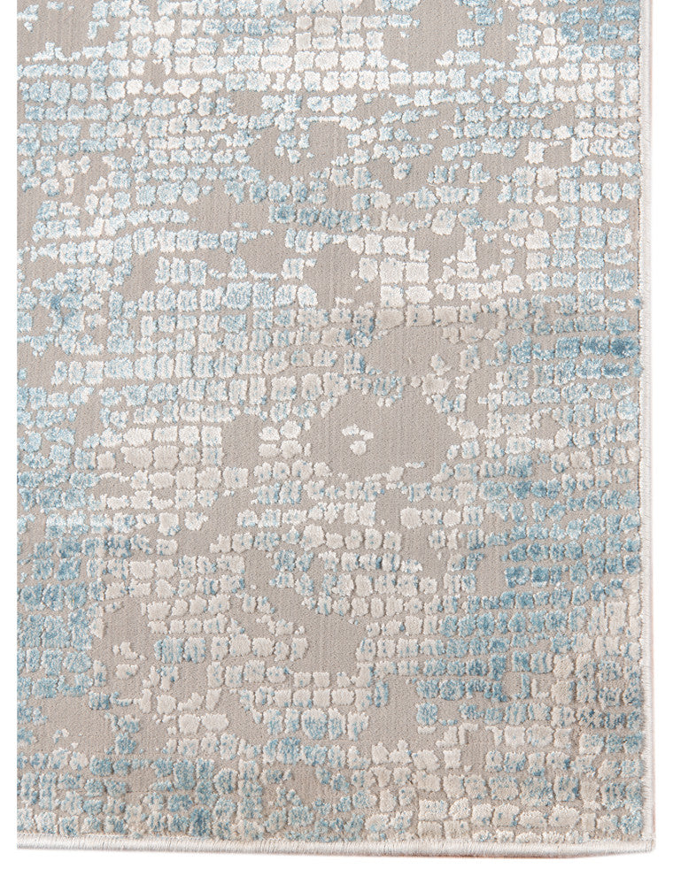Haleena Davies Gray/Blue Polyester Blend Area Rug, 4'1"x6'