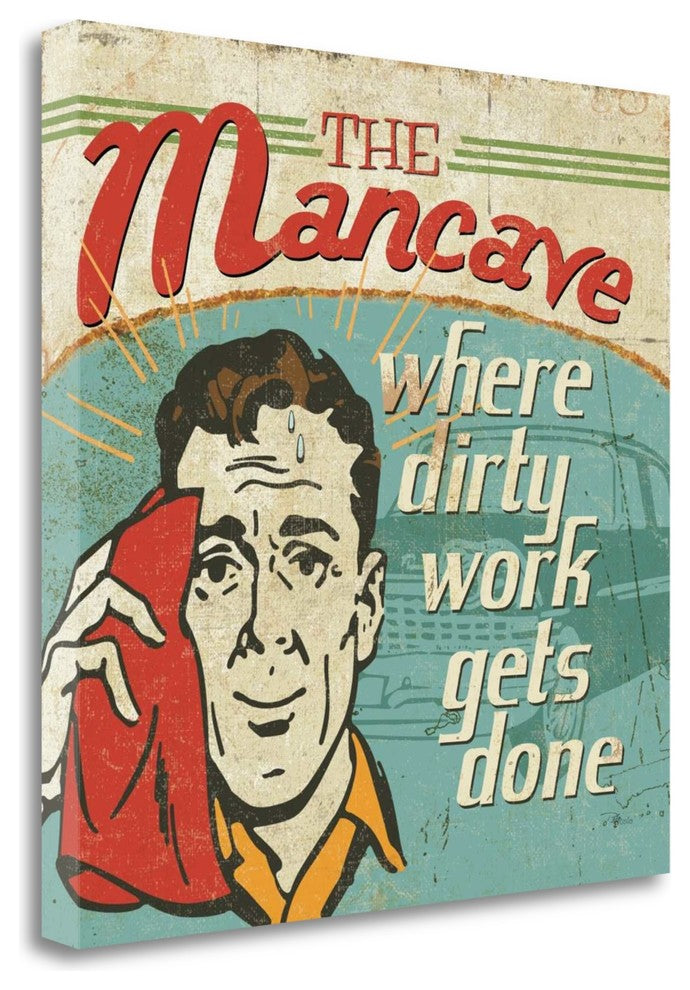 "Mancave III - Where Dirty Work Gets Done" By Pela Studio, Gallery Wrap Canvas