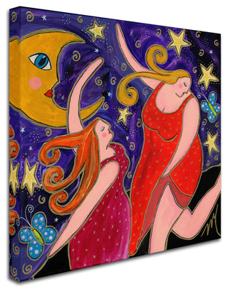 Wyanne 'Big Diva Moon Goddesses Dancing' Canvas Art, 35"x35"