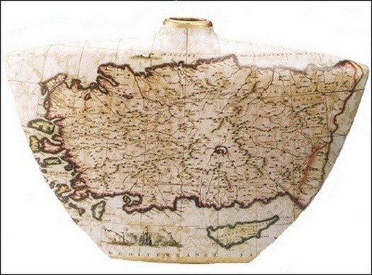 Porcelain Nautical Map Vase