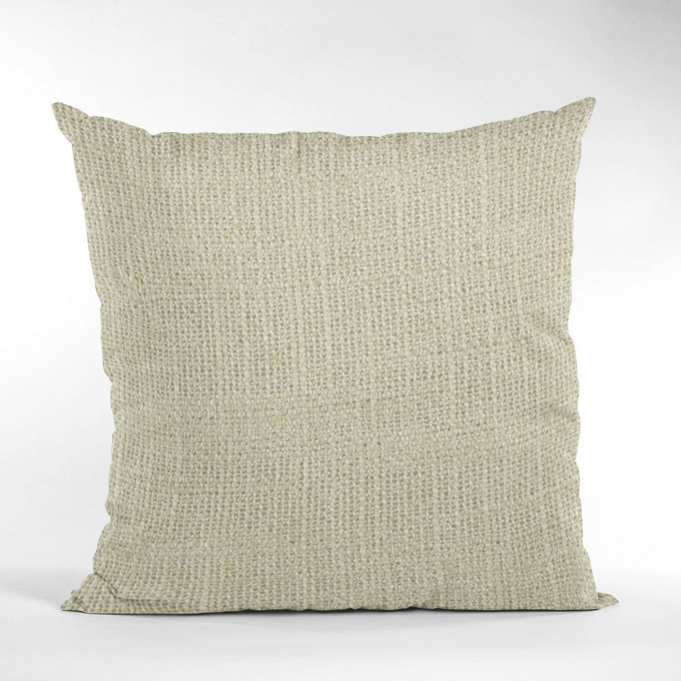 Vanilla Wall Textured Solid, With Open Weave. Luxury Throw Pillow, 18"x18"