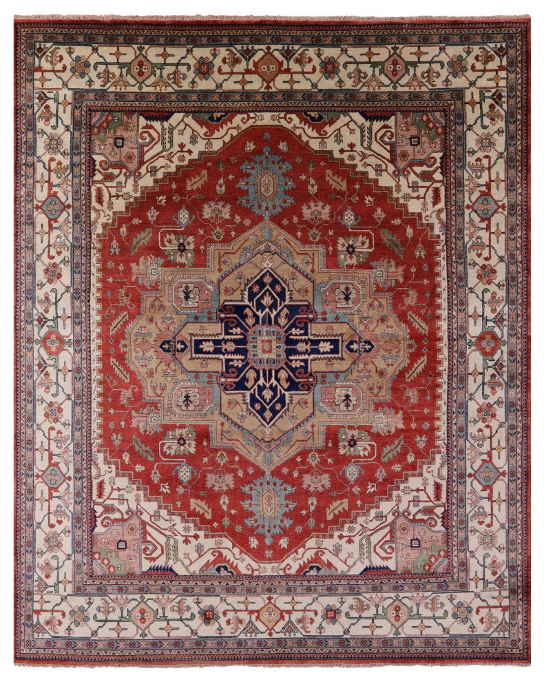 11' 7" X 14' 11" Heriz Serapi Hand Knotted Wool Rug - Q16004