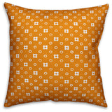Orange Floral Pattern Throw Pillow, 20"x20"