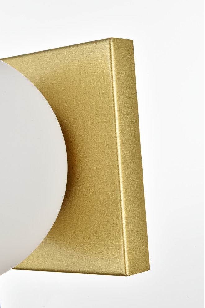 2 Light Brass And Frosted White Bath Sconce