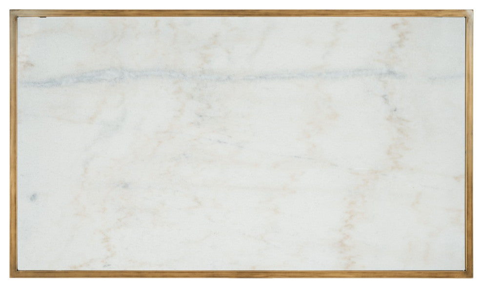 Safavieh Couture Brynna Rectangle Marble Coffee Table White/Bronze