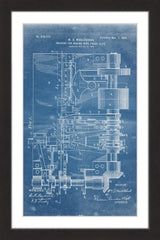 "Paper Clip 1899 Blueprint" Framed Painting Print