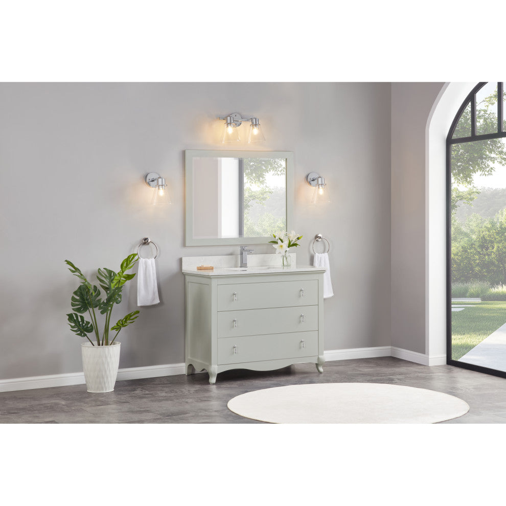 Legion Furniture WS2512 Series Bathroom Sink Vanity, Silver Strand, 42", Artificial Stone Top, Single Sink