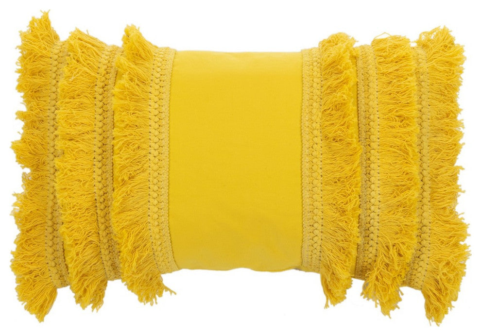 Safavieh Grema Pillow, Yellow, 20"x12"