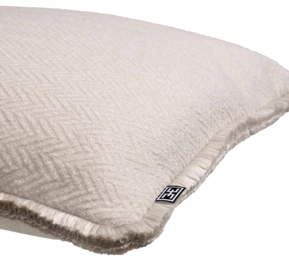 Chevron Pattern Fringed Lumbar Pillow | Eichholtz Kauai, Cream