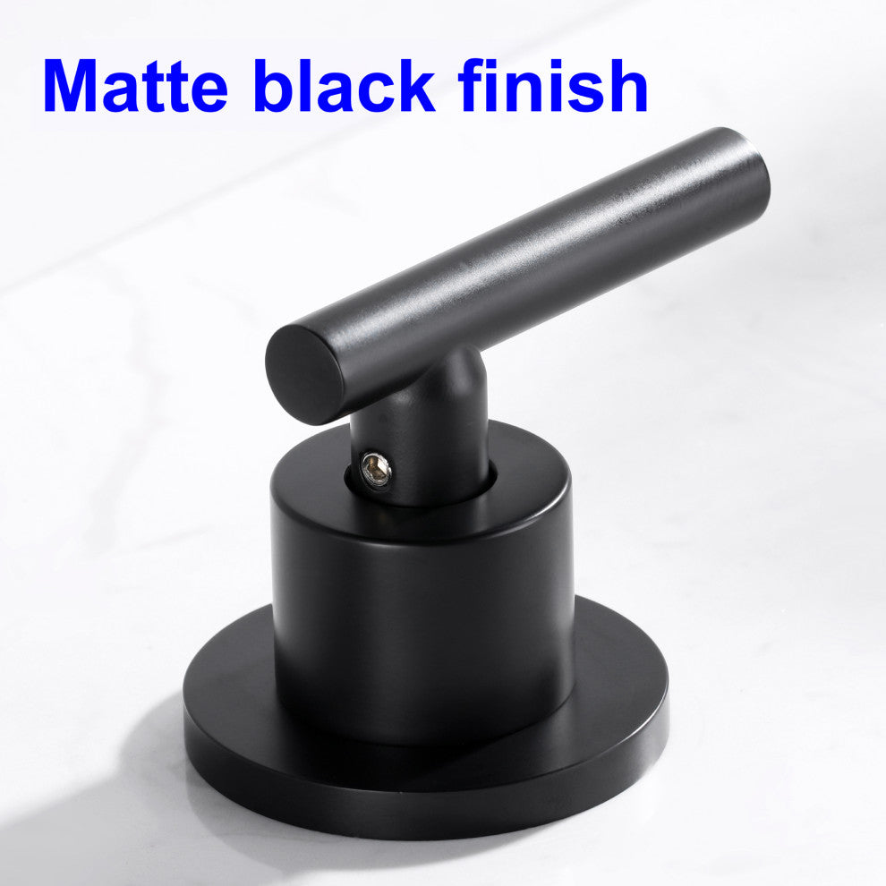 8 in. Widespread 2-Handle High Arc Bathroom Faucet with Brass Dics Valve, Black