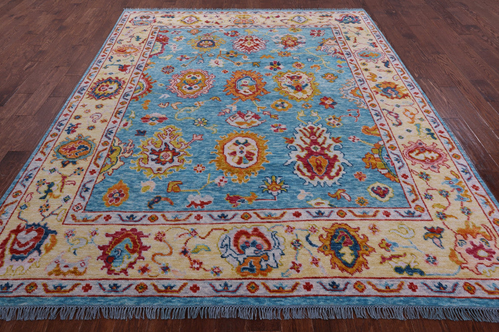 Handmade Turkish Oushak Wool Rug 8' 3" X 9' 10" - Q14829
