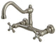 Kingston Brass 8" Center Wall Mount Bathroom Faucet, Brushed Nickel