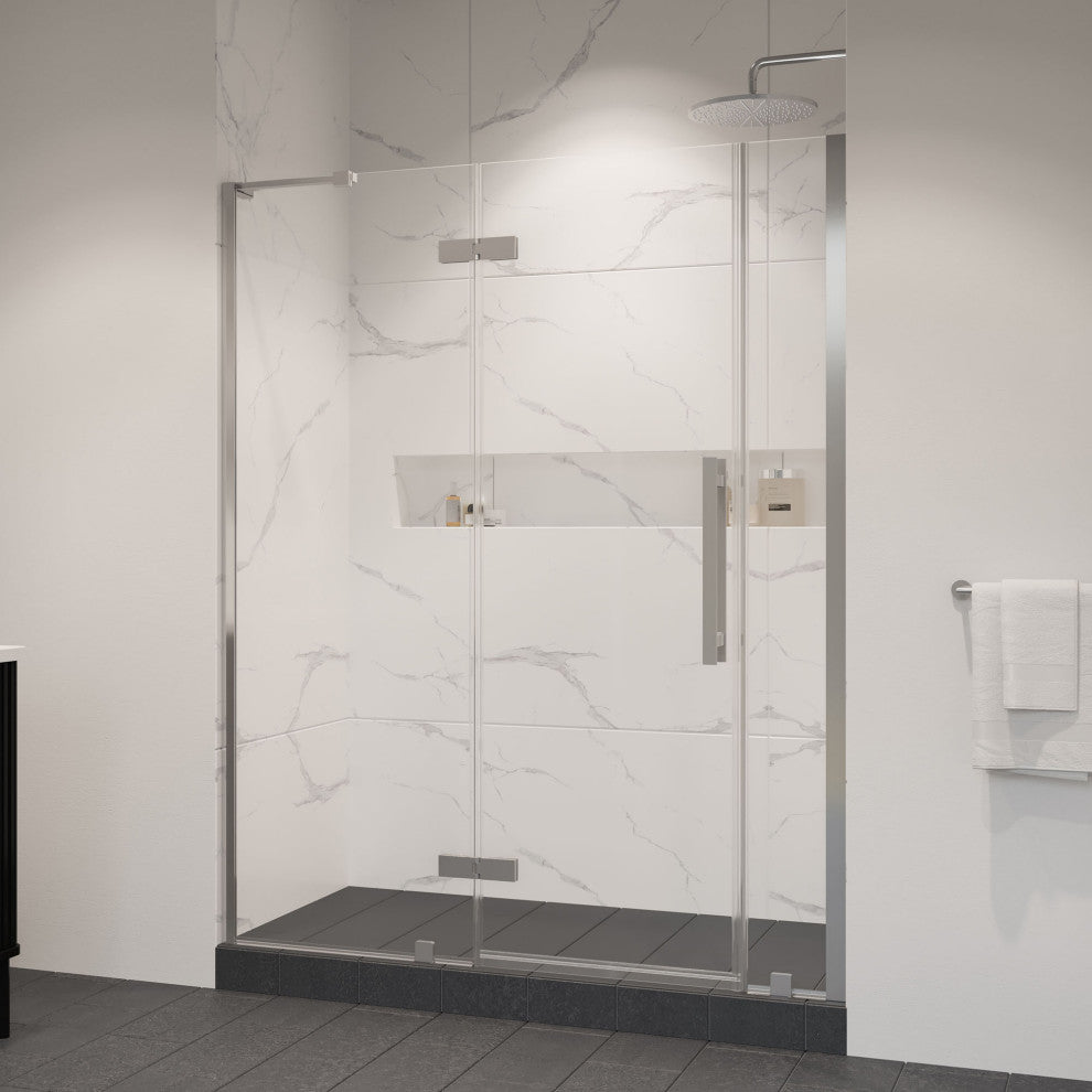 Tampa 57 3/4-60 1/16"Wx72"H Alcove Hinge Shower Door Satin Nickel