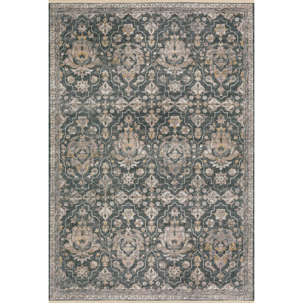 Indoor/Outdoor Marbella MB4 Charcoal Machine Washable 9' x 12' Rug