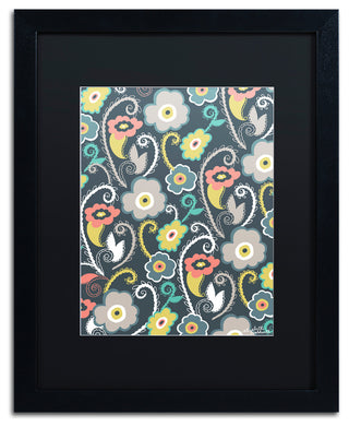 Elizabeth Caldwell 'Suzani Garden' Art, Black Frame, Black Mat, 16x20
