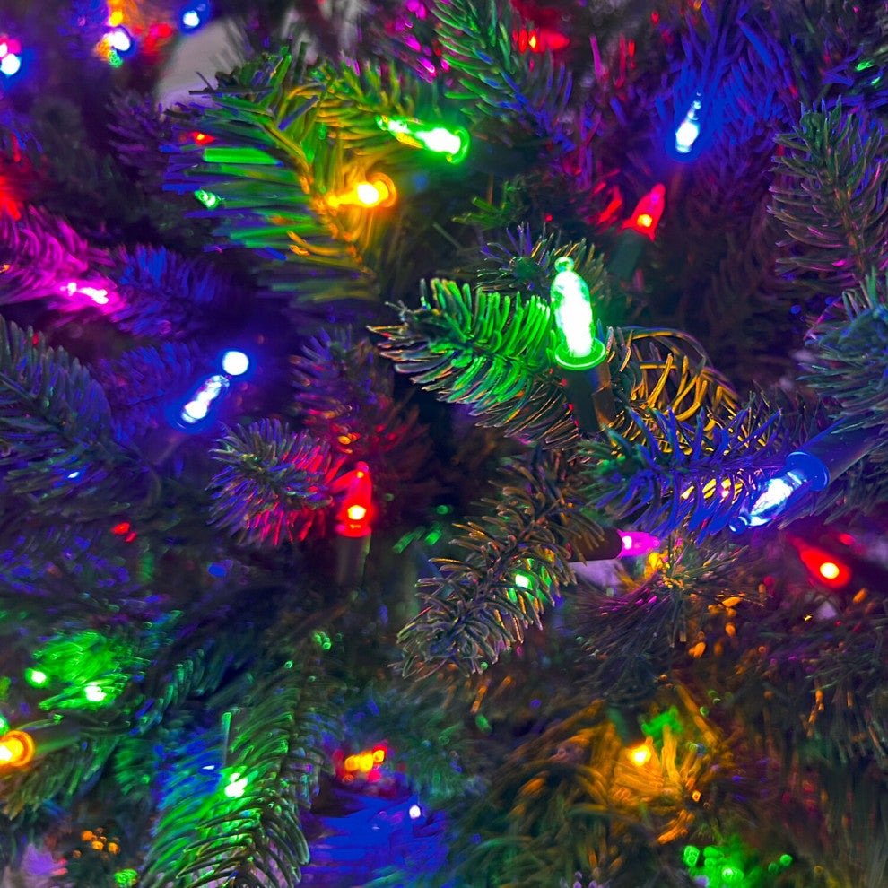 7.5-Ft. Oregon Pine Christmas Tree, Multi-Color LED String Lighting