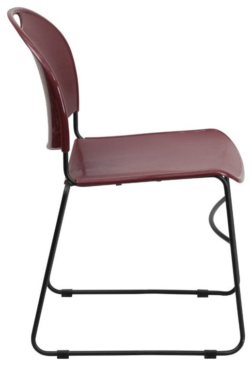 Flash Furniture Hercules Ultra Compact Stacking Chair in Burgundy and Black