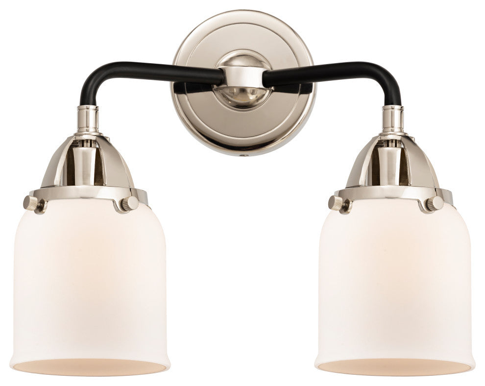 Small Bell Bath Vanity Light, Black Polished Nickel, Matte White, Matte White