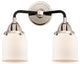 Small Bell Bath Vanity Light, Black Polished Nickel, Matte White, Matte White