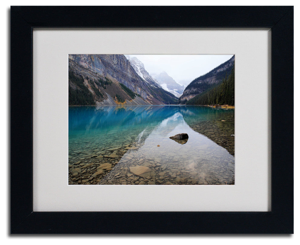 'Lake Louise' Matted Framed Canvas Art by Pierre Leclerc