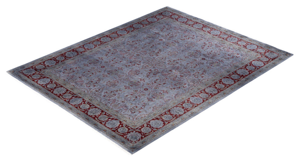 Overdyed One-of-a-Kind Hand-Knotted Area Rug Gray, 8' 1" x 10' 4"