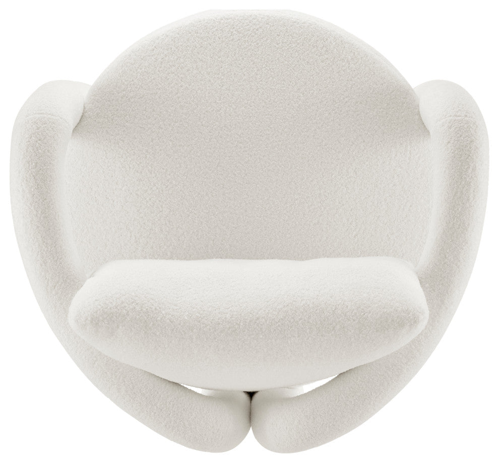 Maisie Faux Shearling Accent Arm Chair, Wilmont White
