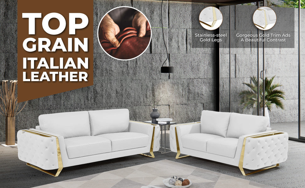 Leonardo Top Grain Italian Leather  Sofa