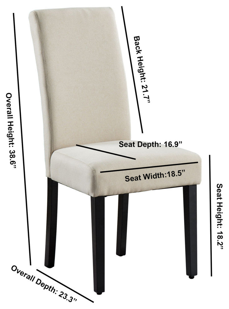 Rochefort Synthetic Leather Armless Set of 2-Pieces Dining Room Accent Chair, Ta