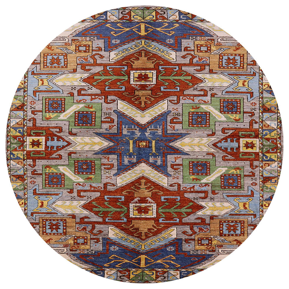 Ahgly Company Indoor Round Mid-Century Modern Area Rugs, 4' Round