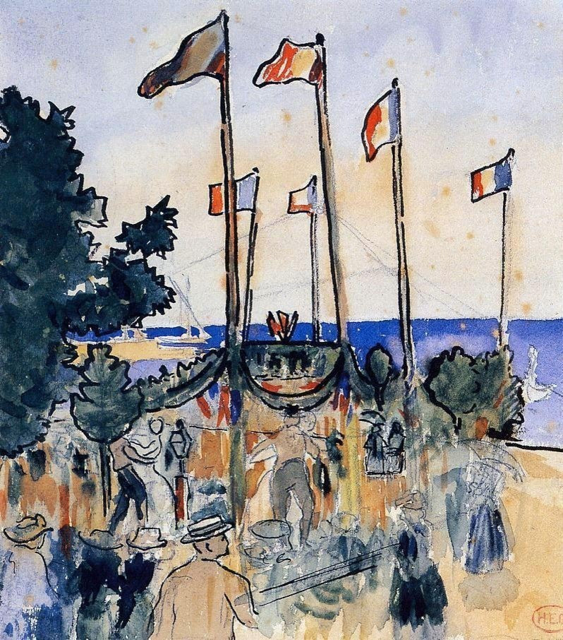Henri Edmond Cross The Fourth of July by the Sea Gallery Wrapped Canvas Print