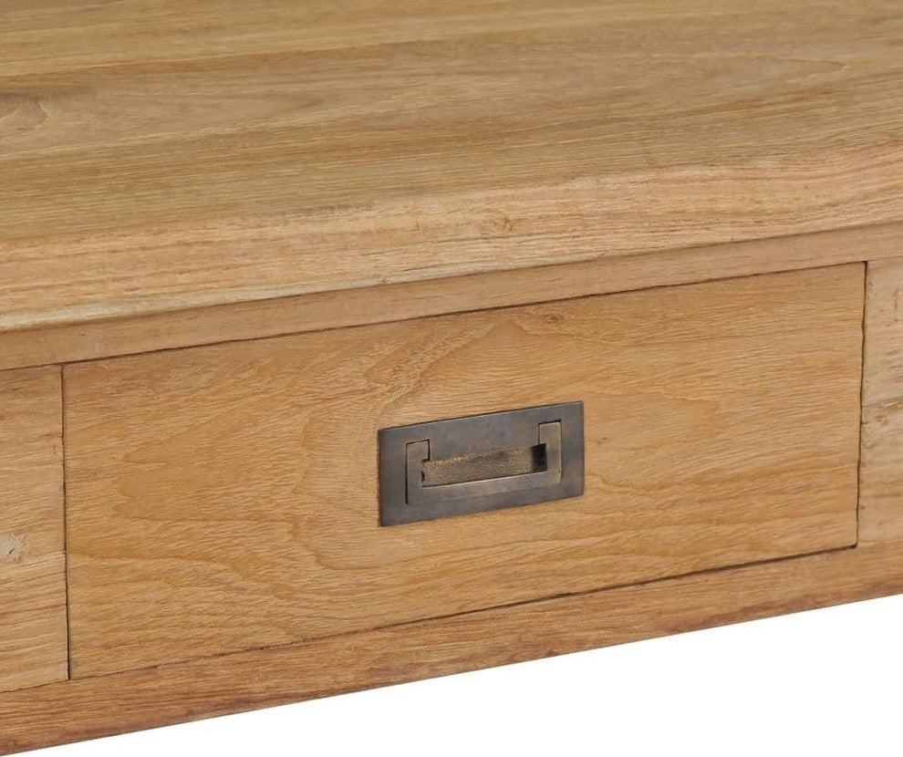 vidaXL Coffee Table Solid Teak Colonial Rustic Couch Living Room Side Cabinet