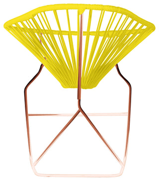 Acapulco Indoor/Outdoor Handmade Rocker, Yellow Weave, Copper Frame