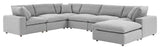 Commix Down Filled Overstuffed Boucle 7-Piece Sectional Sofa