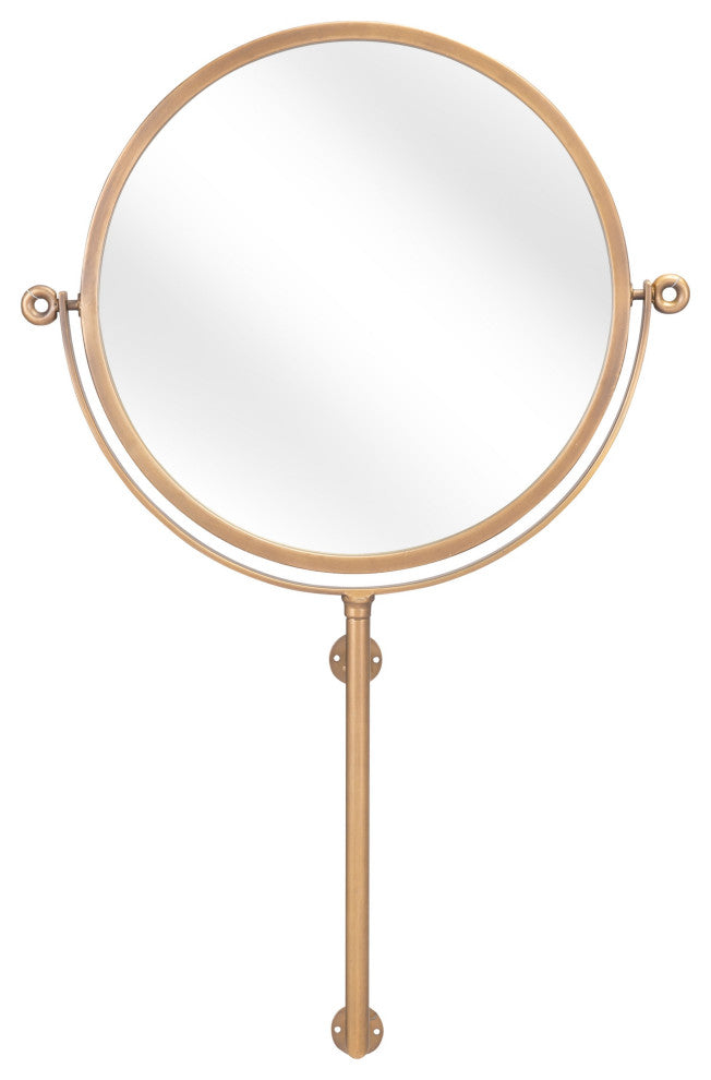 Gold Round Wall Mount Mirror
