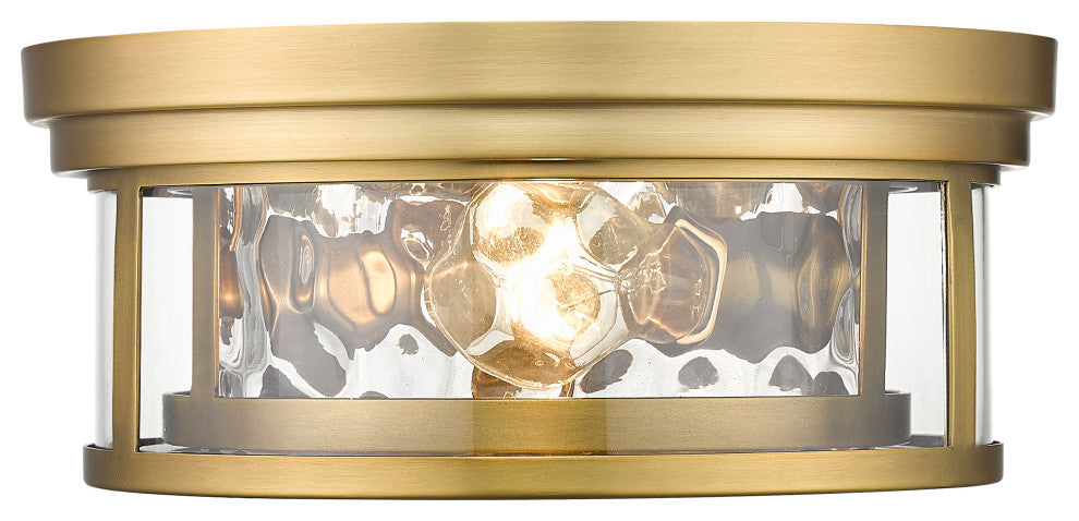 Zlite 493F2-RB 2-Light Flush Mount, Inner Clear Water & Outer Clear
