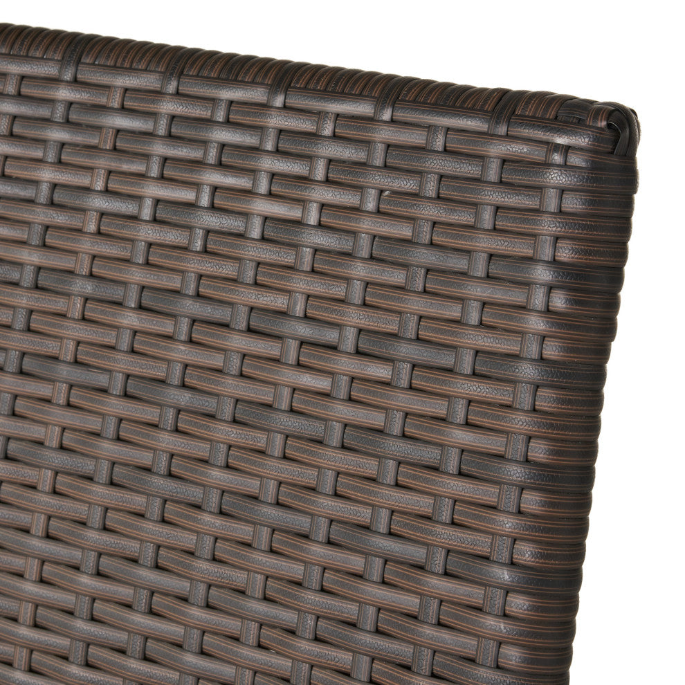 Florianopolis Brown Wicker Stacking Chairs, Set of 4